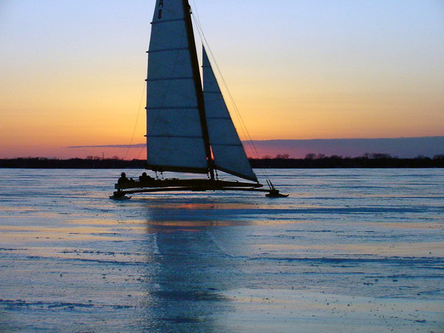 Stern Steerer at Sunset