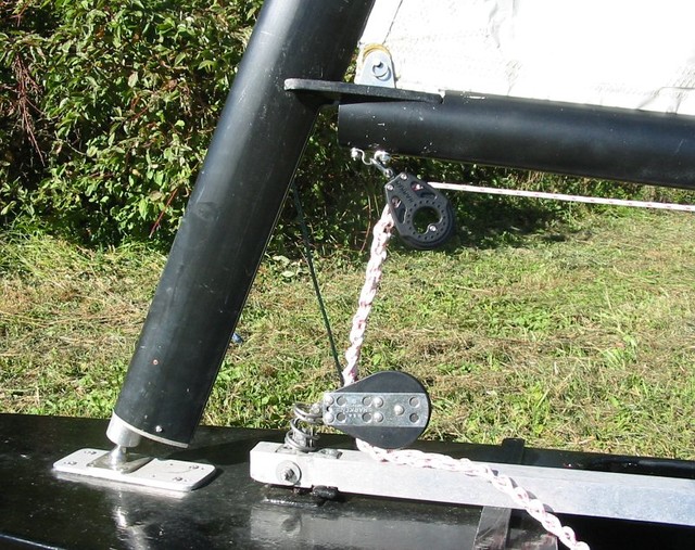 Mast-step and tiller closeup