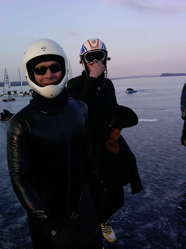 Ron Sherry and Steve Orlebeke after the last race Friday.