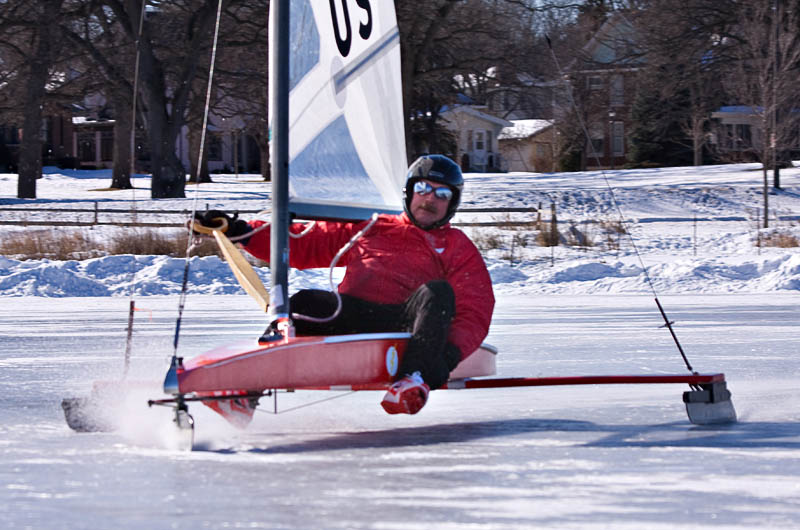 Ken Smith rounding turn one at the 2009 St. Paul Winter Carnival
