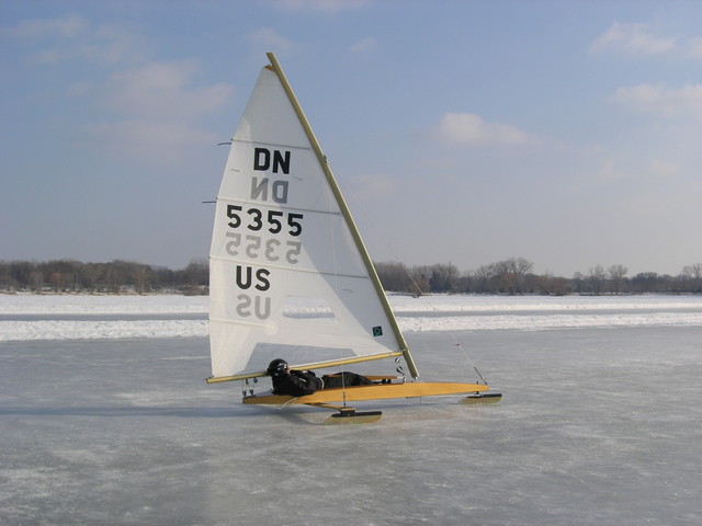 Sailing the track on Lake Phalen 2/7/09